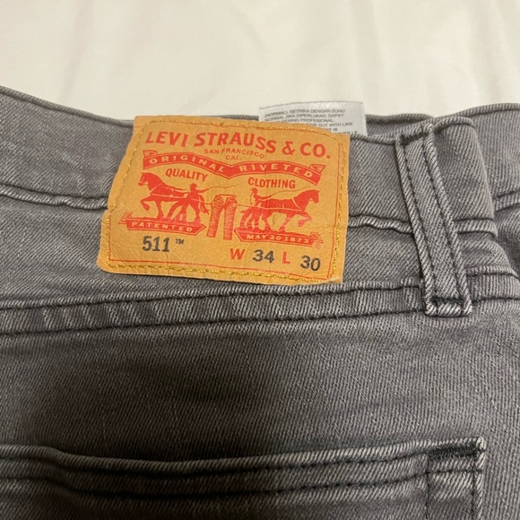 Levi’s Mens Slim Grey Jeans 34x30 - Picture 2 of 2